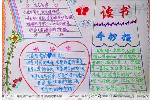 一年级读书手抄报图片漂亮简单小学手抄报设计图