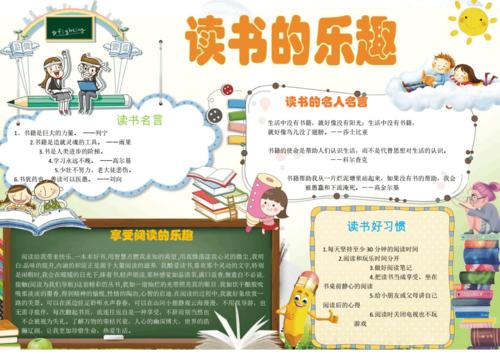 word小报模板小学生读书的乐读书小报手抄报word模板.pdf 1页