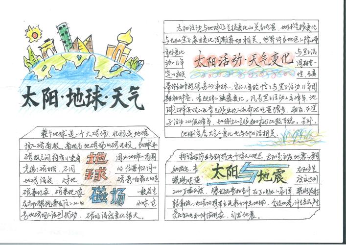 太阳地球和天气手抄报优秀作品展播