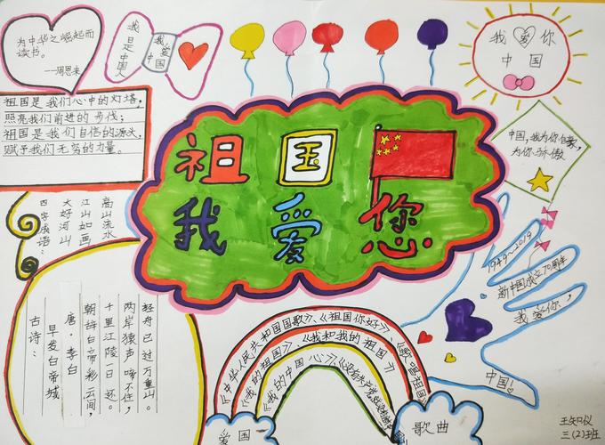 绘梦前行海口市美苑小学2019年喜迎新中国成立70周年手抄报评选