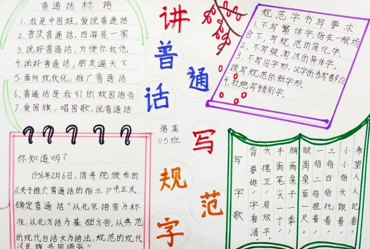 中枢小学115班语言文字规范化建设手抄报优秀作品集