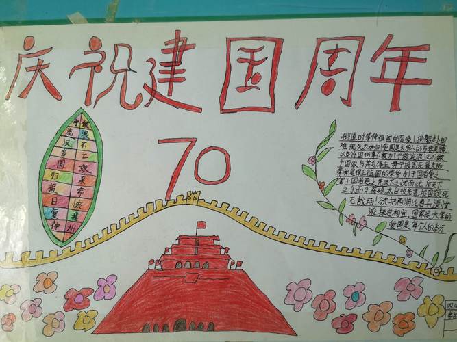 弘扬民族精神 莘城中学附小庆祝建国70周年迎国庆手抄报活动