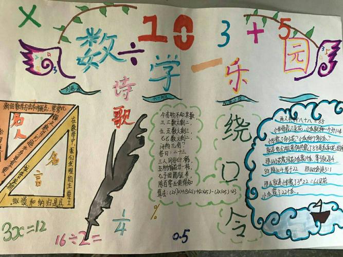 数学乐园伴成长记龙泉小学数学节系列活动之一绘画数学手抄报