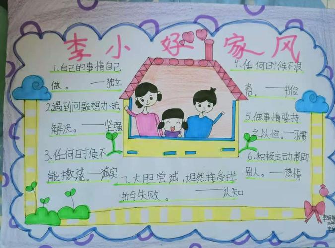 清苑区何桥乡李胡桥小学三年级第四周好家风手抄报总结