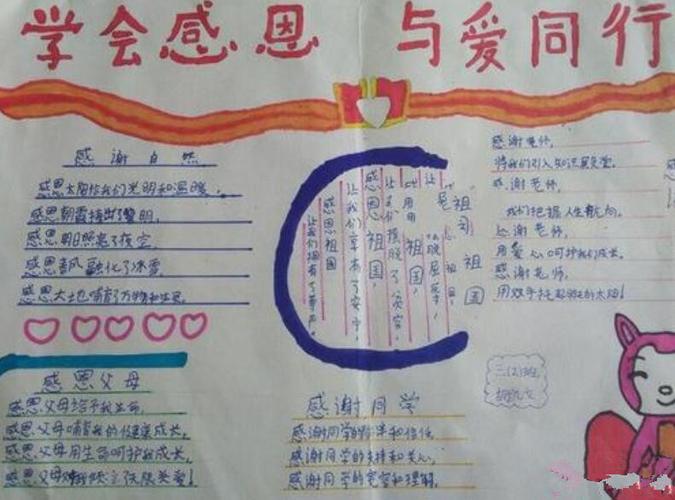 与爱同行小学生手抄报