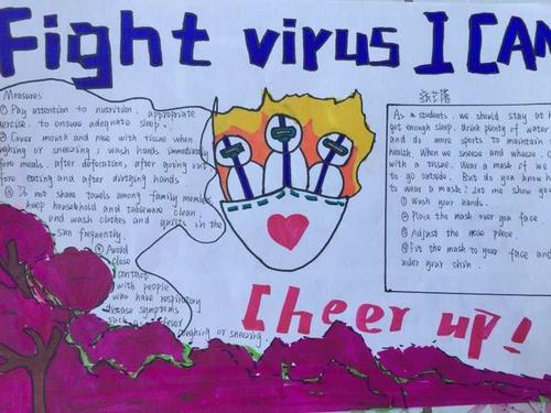 fight virus i can --定陶区第二实验中学抗疫情英语手抄报活动