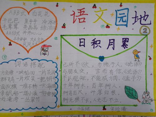 语文知识点总结安阳市钢三路小学二五班制作语文手抄报