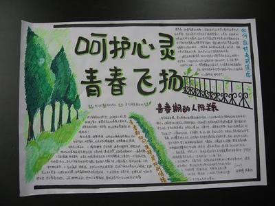 心理健康手抄报比赛小学生手抄报青春飞扬手抄报绘画作品小学生心理