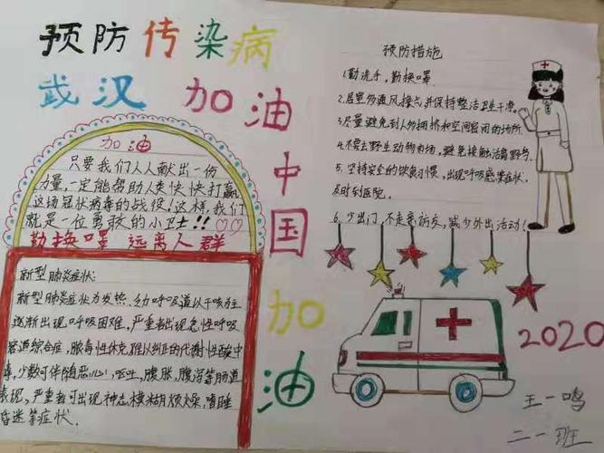 滨城区第二小学二年级一班我在行动之病毒手抄报