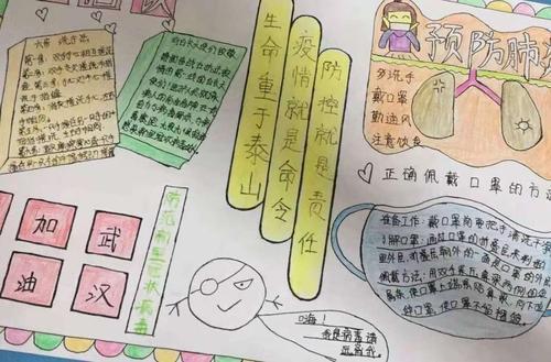 爱家爱国防疫有责开发区小学防疫宣传手抄报选展