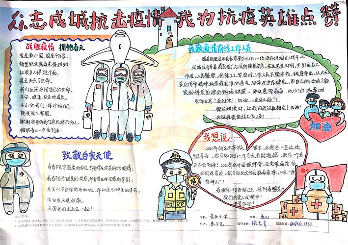 众志成城抗击疫情 我为抗疫英雄点赞 甘州区青西小学手抄报展评