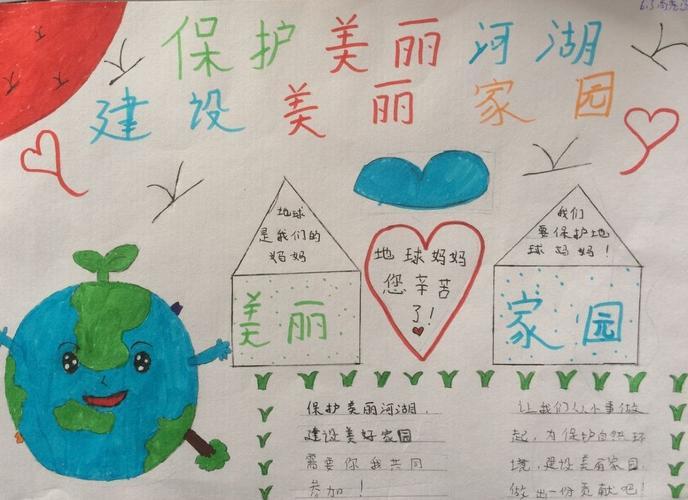 发挥自己的想象用画笔翰林小学《保护美丽河湖建设美丽家园》手抄报展