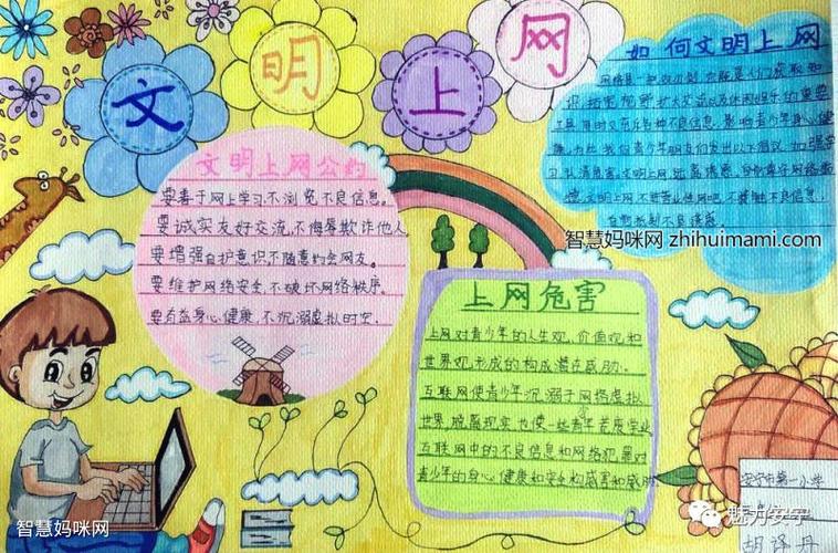 小学生文明上网手抄报获奖作品-图5小学生文明上网手抄报获奖作品-图4