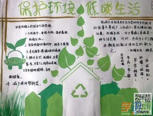 手抄报环保之手描绘绿色生活黄草朗小学开展人与自然和谐共生手抄报