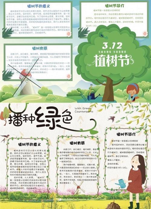 植树节小学生手抄报参考模板文字内容主题