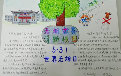 关于无烟学校的手抄报 无烟日手抄报