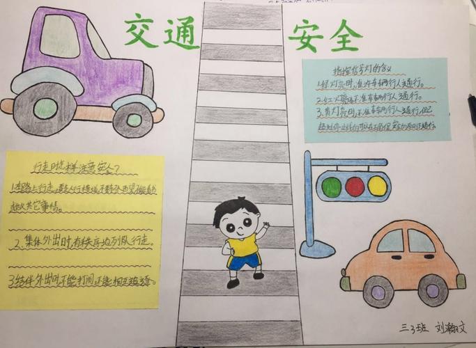 安全文明出行兴盛丽景小学三三班交通安全手抄报展文明交通谦虚