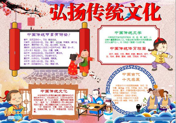 传统文化手抄报怎么画小学生传统文化手抄报资料素材