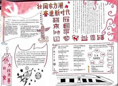 壮阔东方潮奋进新时代创意手抄报精美图片大全