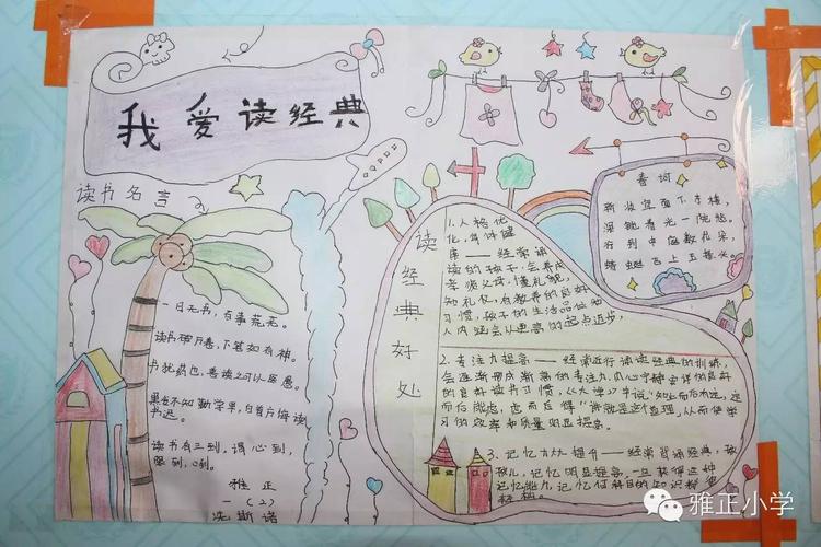 雅正小学经典诵读手抄报优秀作品展