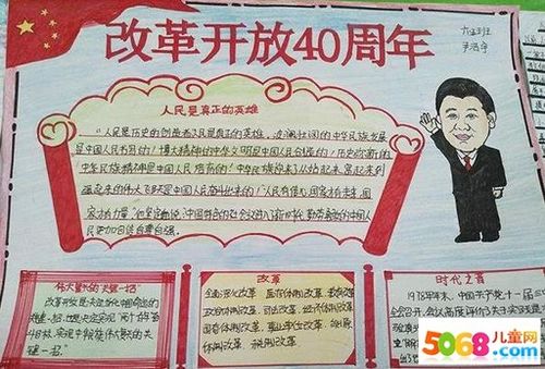 2018改革开放四十周年手抄报设计图片