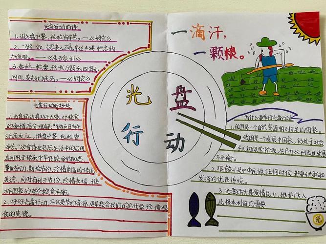 学生作品   五一班学生制作手抄报认识光盘行动的好处