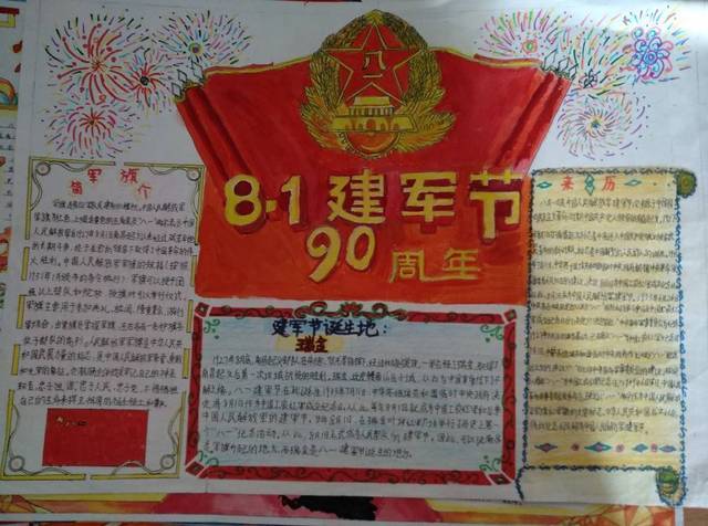 小学建军90周年手抄报70周年手抄报