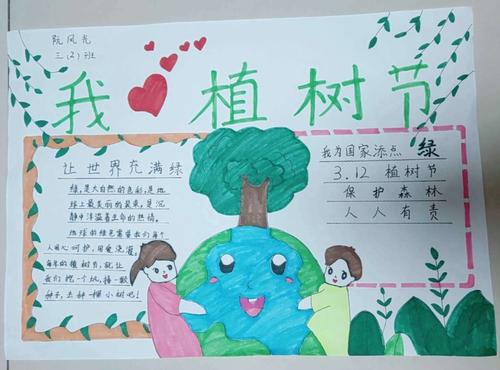 相约春天 共植希望沛县大屯镇中心小学开展植树节手抄报主题活动