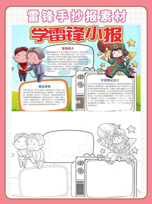 爱国主题环境创设幼儿园环创可打印素材雷锋雷锋手抄报学习雷锋