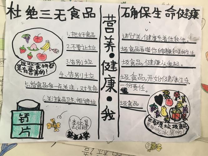 拒绝三无食品确保生命安全赵庄学校食品安全手抄报