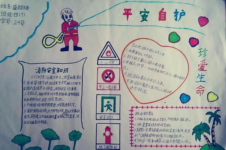 学雷锋做安全自护好少年的手抄报安全自护手抄报