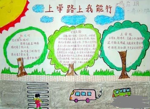 小学生安全教育手抄报-上学路上我能行