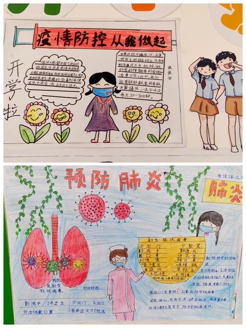 疫散花开 再燃希望莘县第二实验小学复学手抄报展览