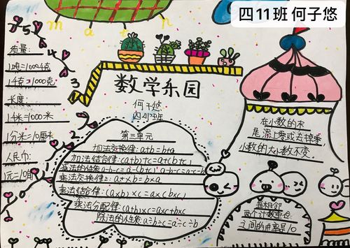 趣味数学畅享童沧江中学附属小学四年级数学手抄报