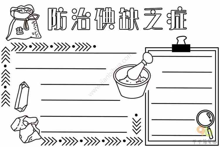 防治碘缺乏症手抄报健康手抄报简笔画