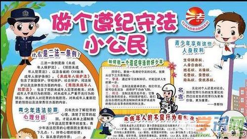 弘扬宪法精神创建法治学校手抄报 文明创建手抄报关于中学生宪法手