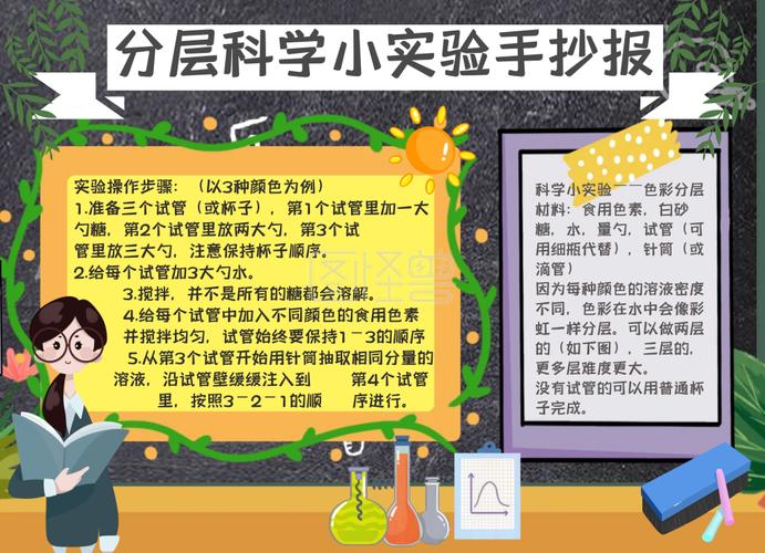 分层科学小实验手抄报