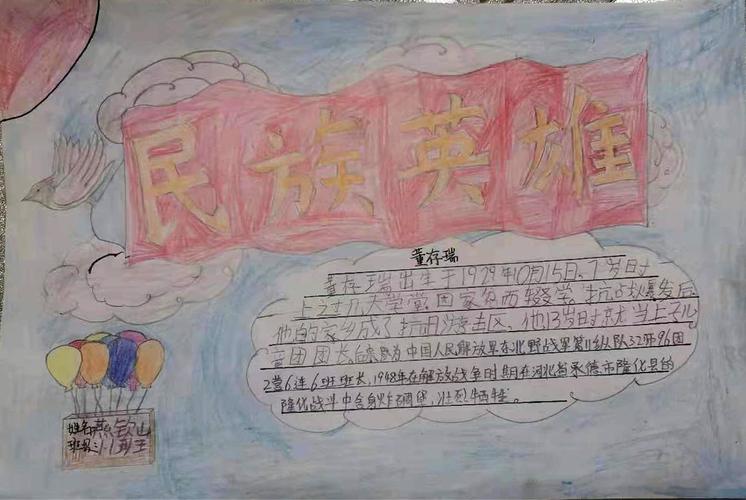 光华小学 一1中队 假期活动民族英雄故事我来讲手抄报