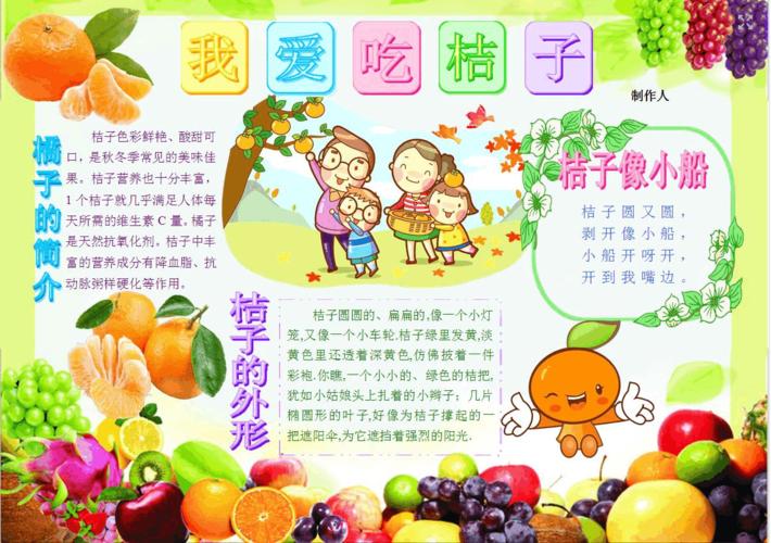 画橘子的手抄报 爱的手抄报三都中心小学五2班寒假手抄报---家乡特产