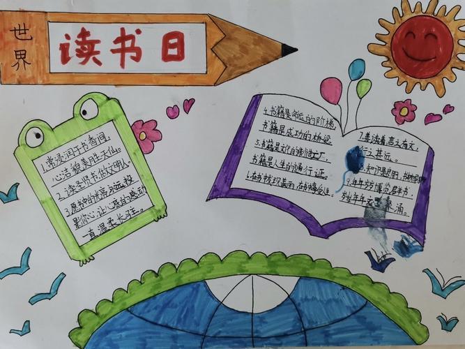 勤奋读书成就无限 ------万佳小学三年级世界读书日主题手抄报活动