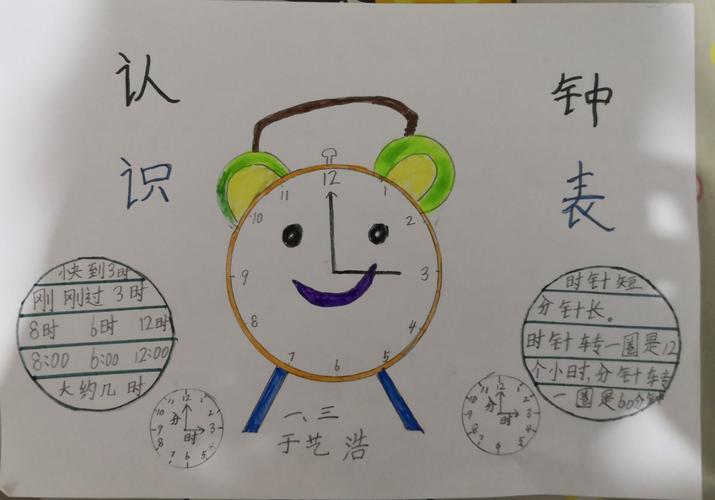 学习即生活-----景苑学校小学数学制作之漂亮的钟表手抄报