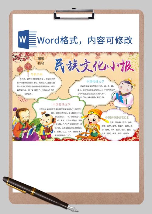 民族文化手抄报word模板民族文化手抄报word模板下载手抄报小报