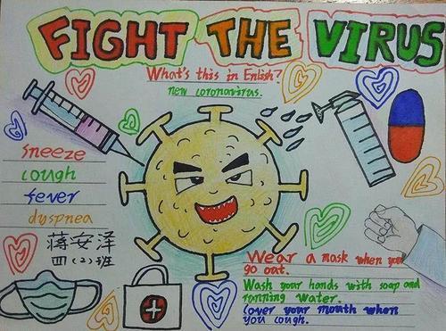 的手抄报英文手抄报冠状病毒简单超好看英语简单又漂亮的预防病毒手抄