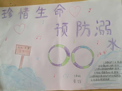 岳南小学六年级防溺水手抄报部分展示