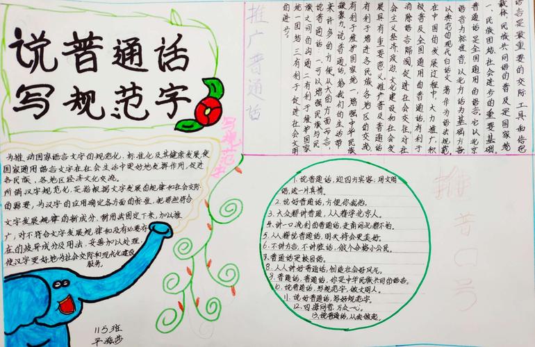 中枢小学115班语言文字规范化建设手抄报优秀作品集