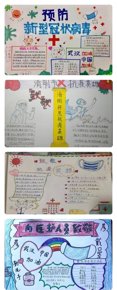 疫情缅怀英雄滑县八里营乡南苑村小学开展制作清明节手抄报