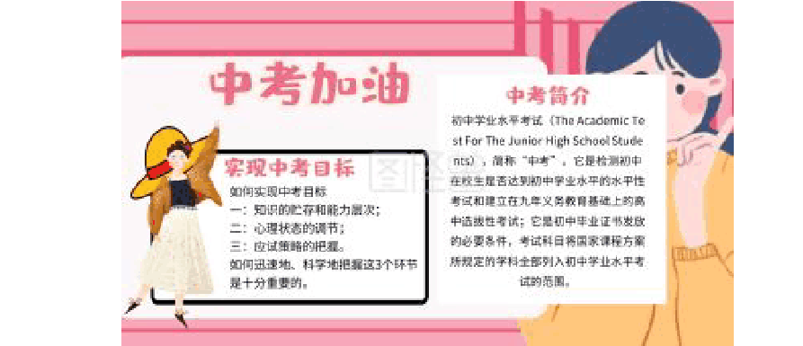 冲刺中考手抄报简单又漂亮