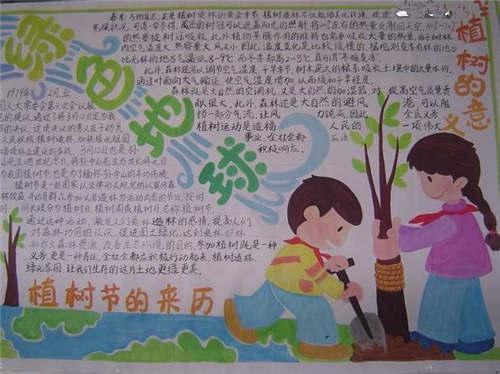 小学二年级植树节手抄报图片大全