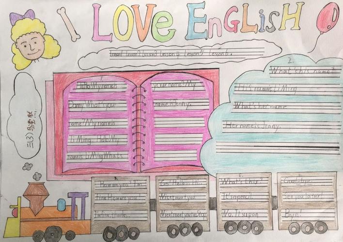 马滢然的英语手抄报l love   english