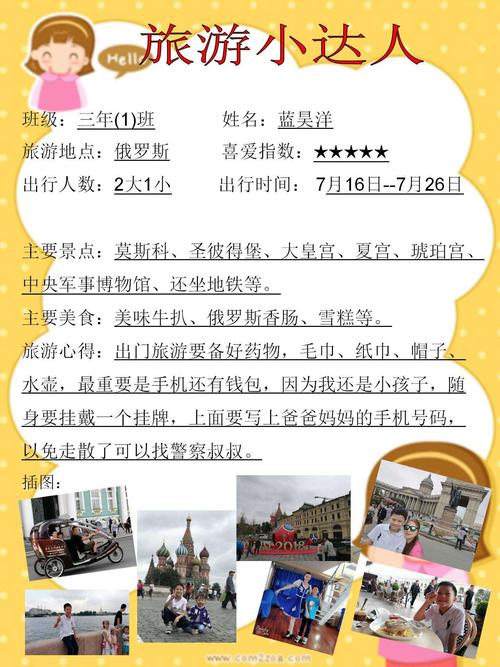 孩子们做的我是小小旅行家或者我是旅游小达人的手抄报真好看